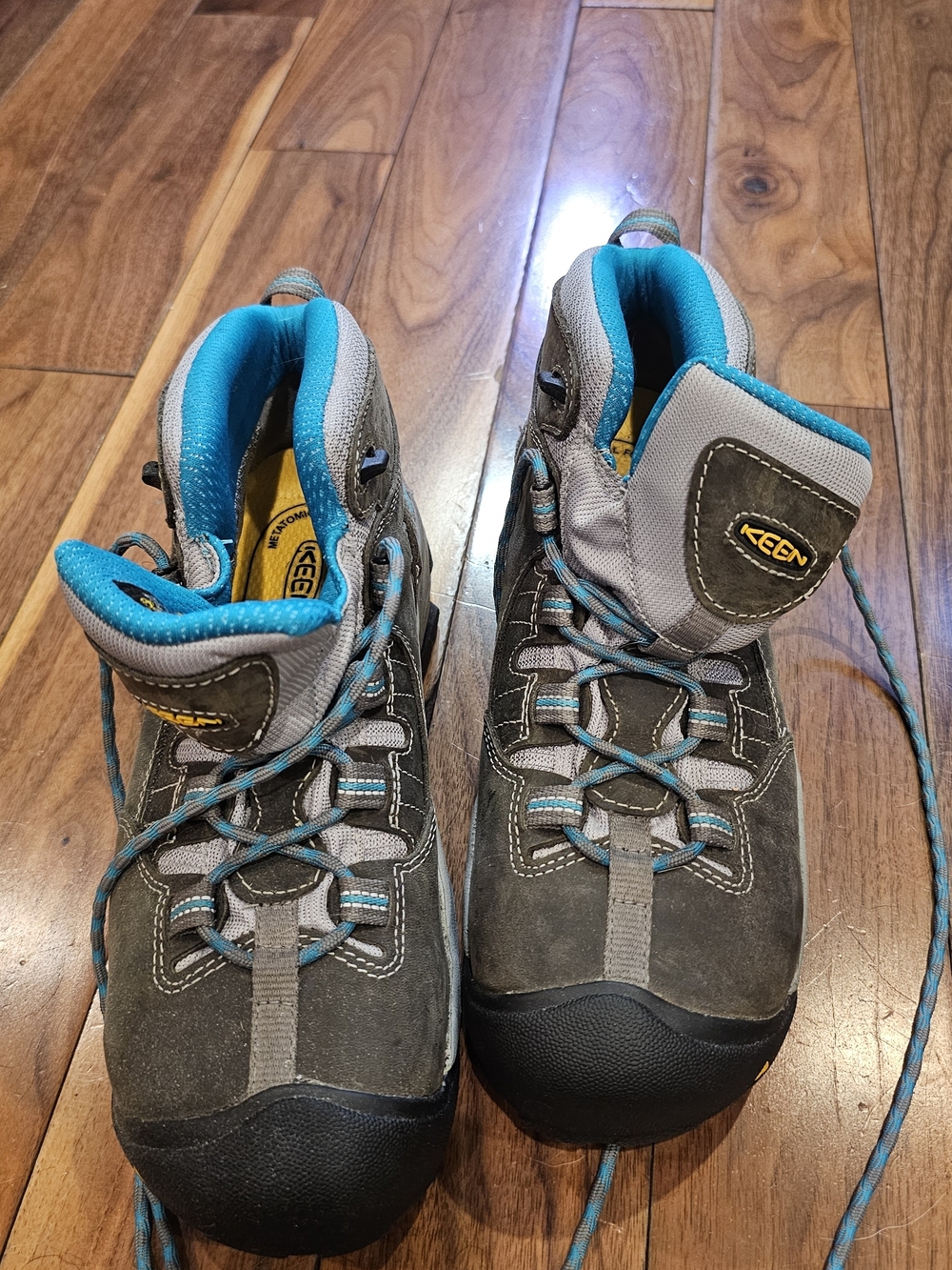 Keen Gray and Blue Lace-Up Steel-Toe Boots